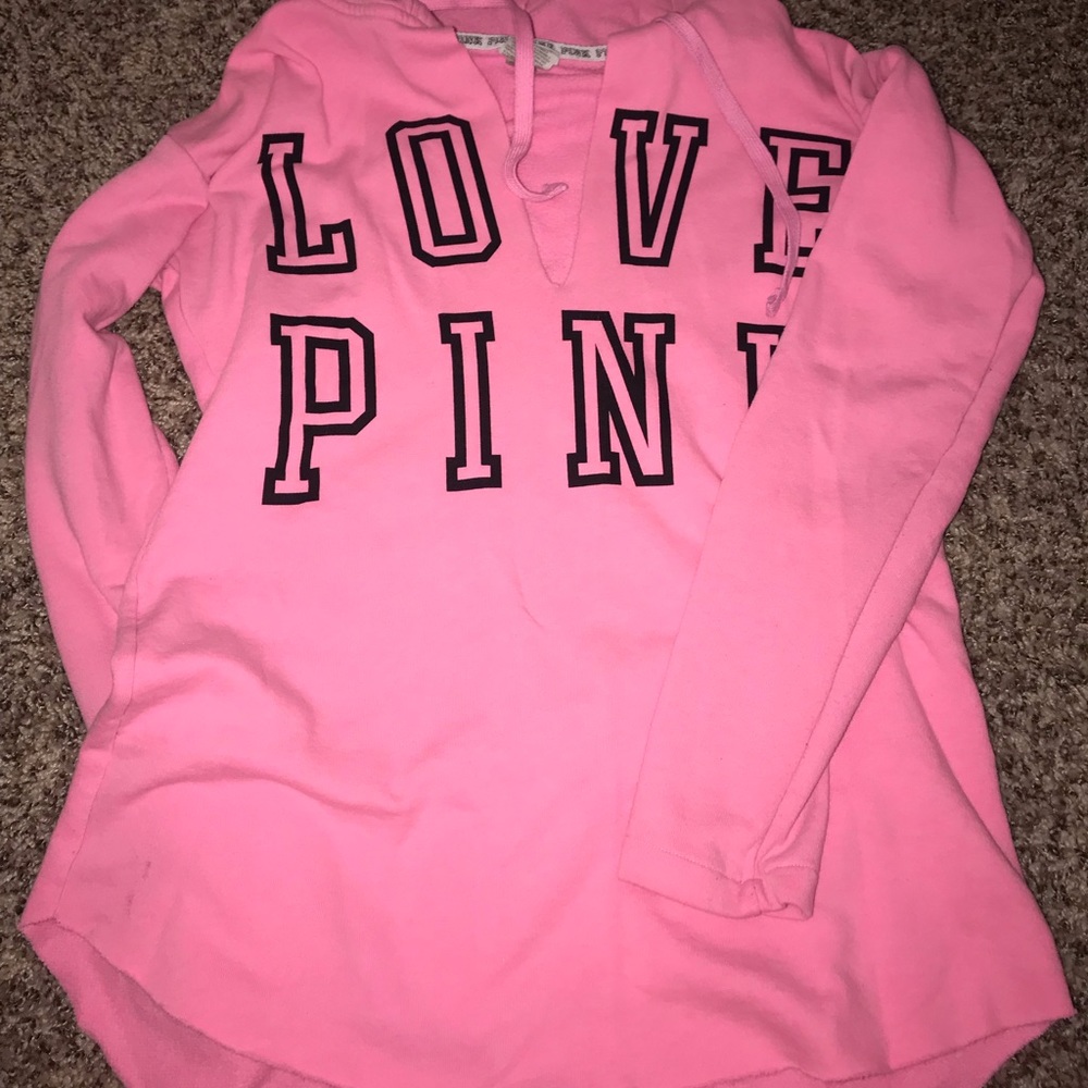 Pink hooded sweatshirt